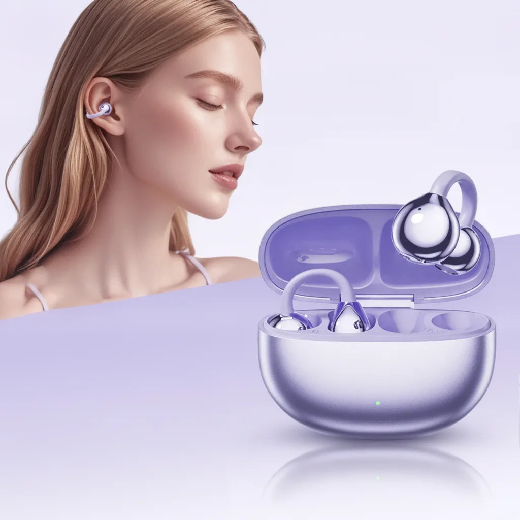 Open-Ear Bluetooth Earphones with AI Noise Cancellation