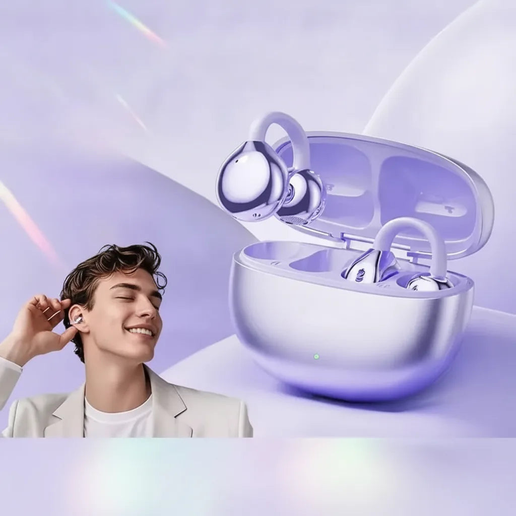 Open-Ear Bluetooth Earphones with AI Noise Cancellation
