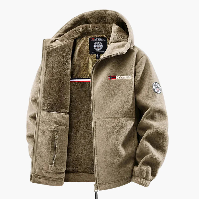 Outdoor Hooded Fleece Jacket - Scandinavian Style for Winter & Casual Wear