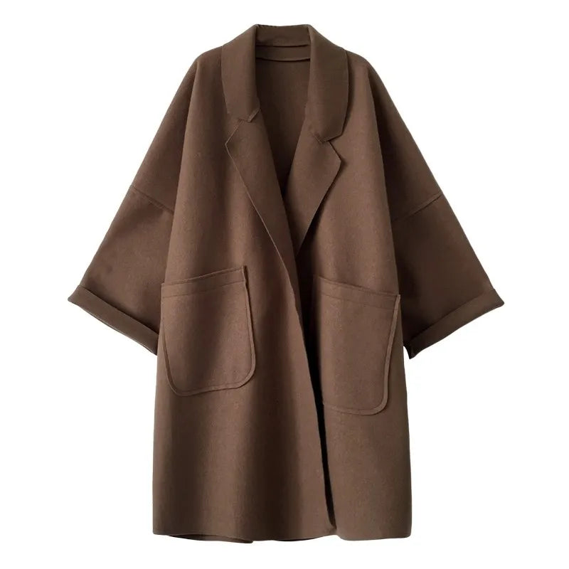 Oversized Wool-Blend Trench Coat