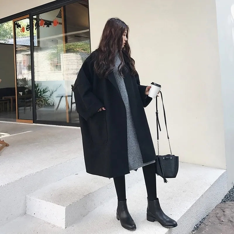 Oversized Wool-Blend Trench Coat
