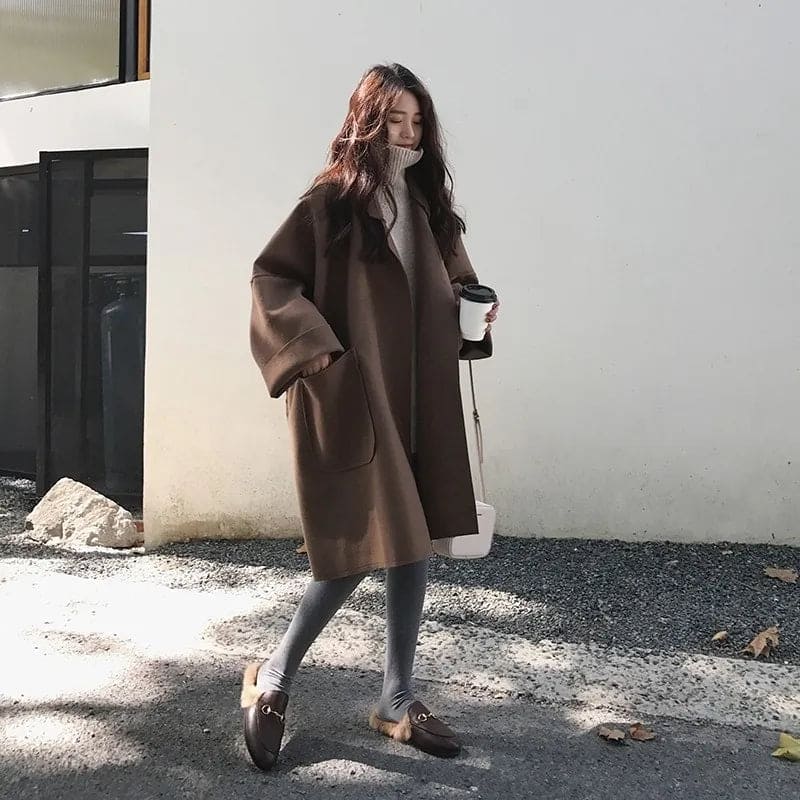 Oversized Wool-Blend Trench Coat