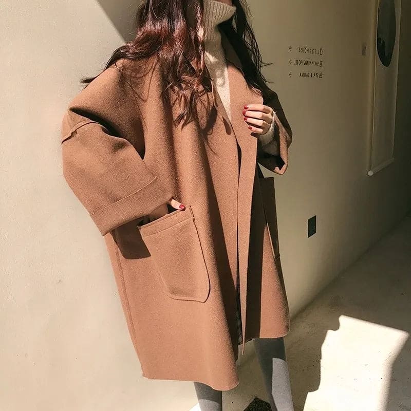 Oversized Wool-Blend Trench Coat