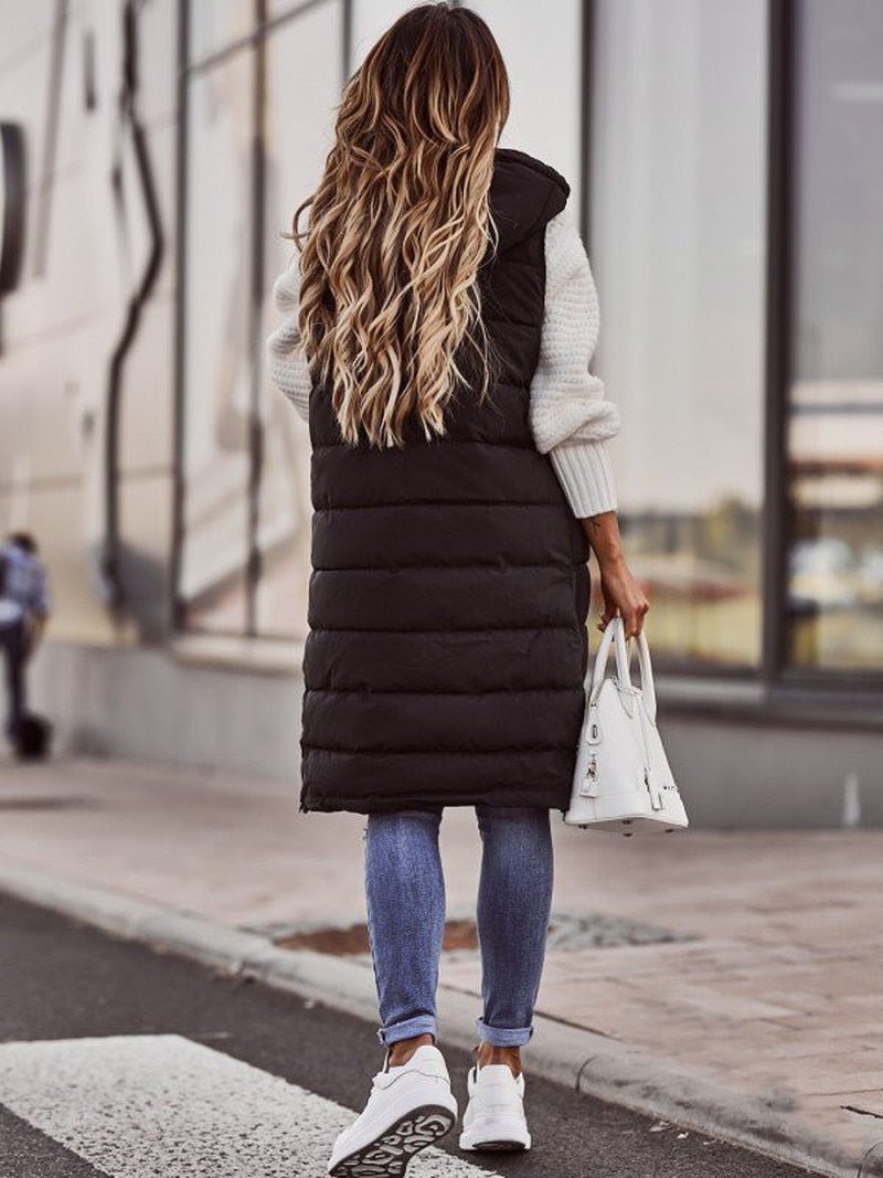 Parque - Knee-Length Puffer Vest for Women