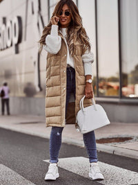 Wearclo | Women's Long Quilted Puffer Vest