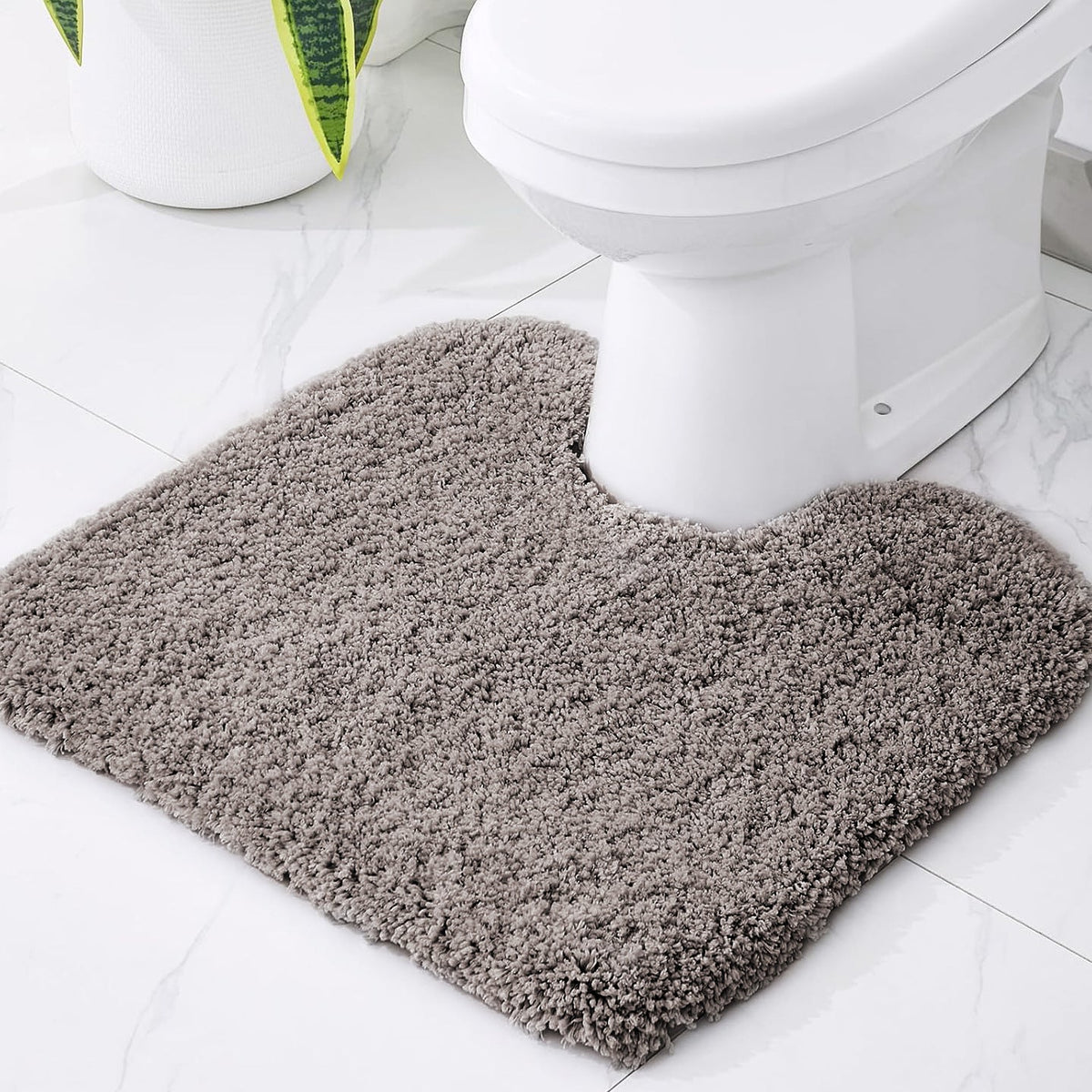 Plush Bathroom Contour Toilet Mat