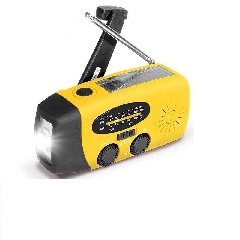 Portable Emergency Solar Hand Crank Radio with NOAA Alerts