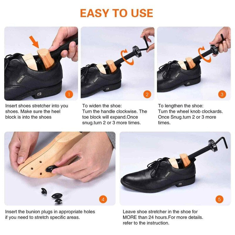 Professional Shoe Stretcher | Expands Length & Width | with Bunion Plugs