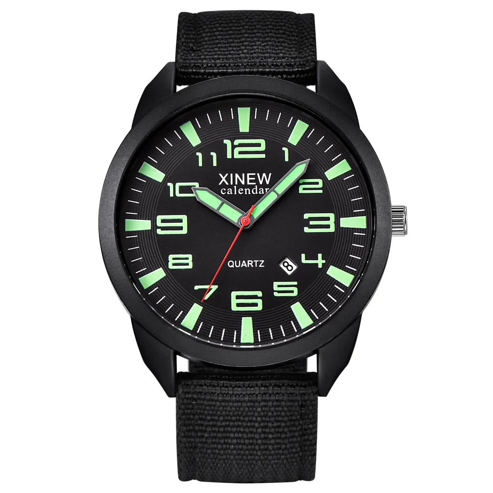 Quartz Watch with Luminous Dial & Calendar – Lumo