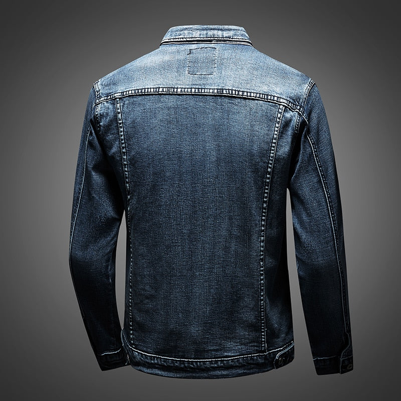 Retro-Inspired Denim Jacket with Button Closure