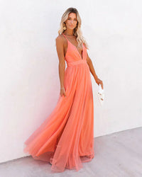 Rose | Women's V-Neck A-Line Maxi Dress