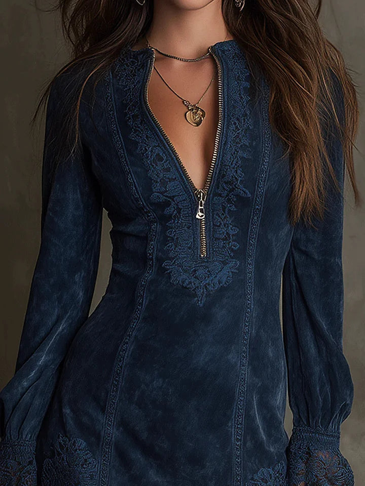 Image of Rosie | Women's Long Sleeve A-Line Mini Dress