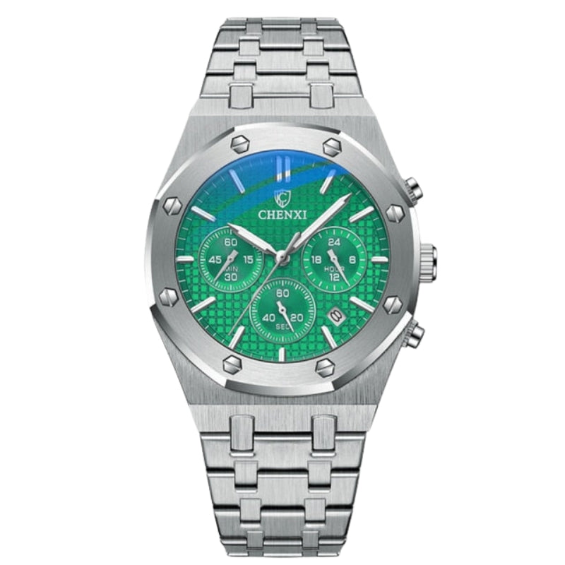 Round Dial Watch with Adjustable Steel Bracelet