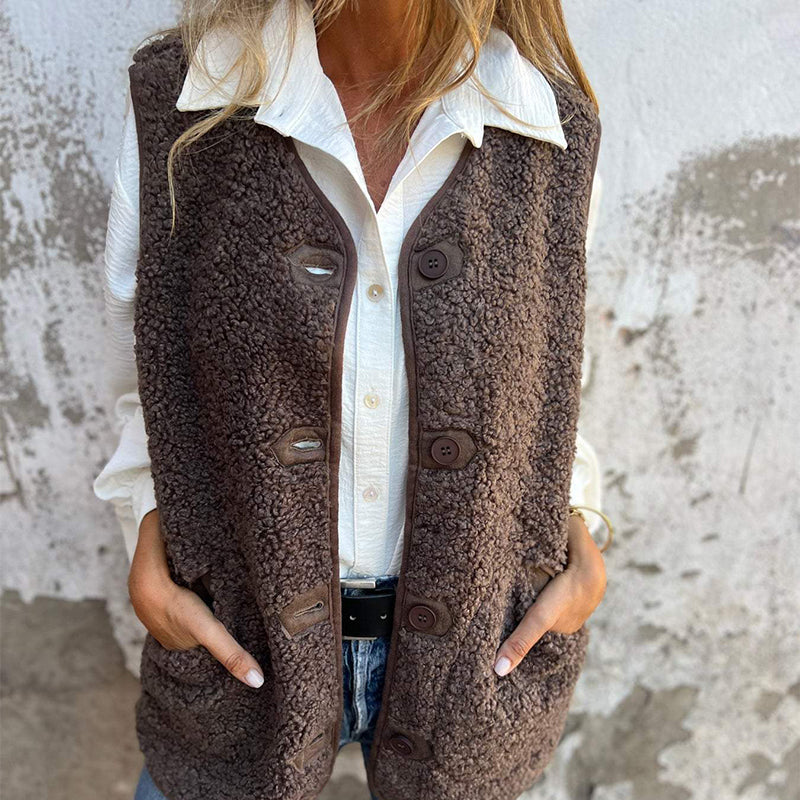 Sleeveless & Button Closure