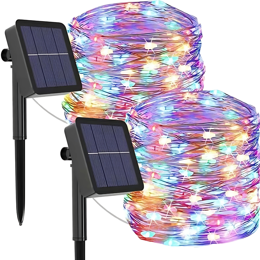 Solar LED Wire Fairy Lights – Waterproof Outdoor Christmas Decorations