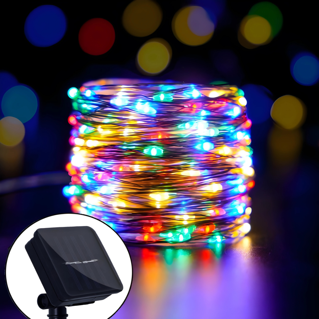Solar LED Wire Fairy Lights – Waterproof Outdoor Christmas Decorations
