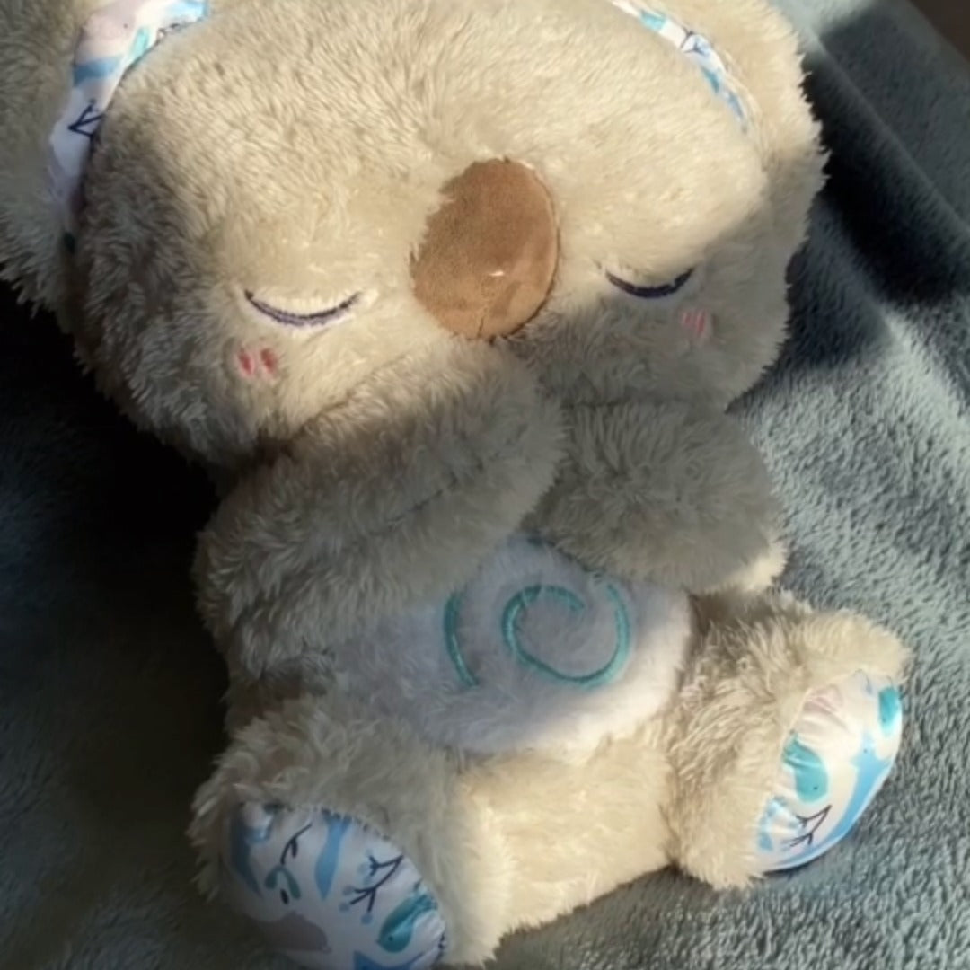 Soothing Koala Breathing Toy | Rhythmic Breathing Simulator | Tactile Haptic Sound Therapy | Integrated LED Night Light | Weighted Plush Companion