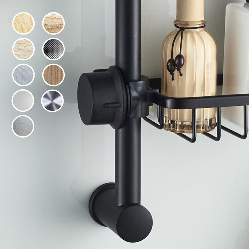 Rustproof Aluminum Shower Holder for Shampoo & Soap – Silver or Black – No-Drill