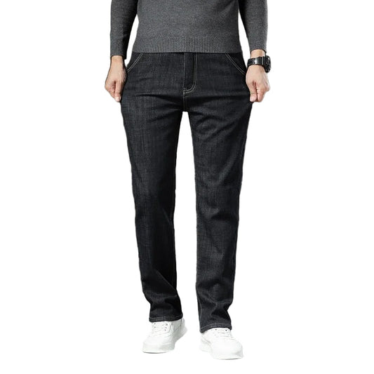 Straight Men's Pants in Lambskin Denim Style