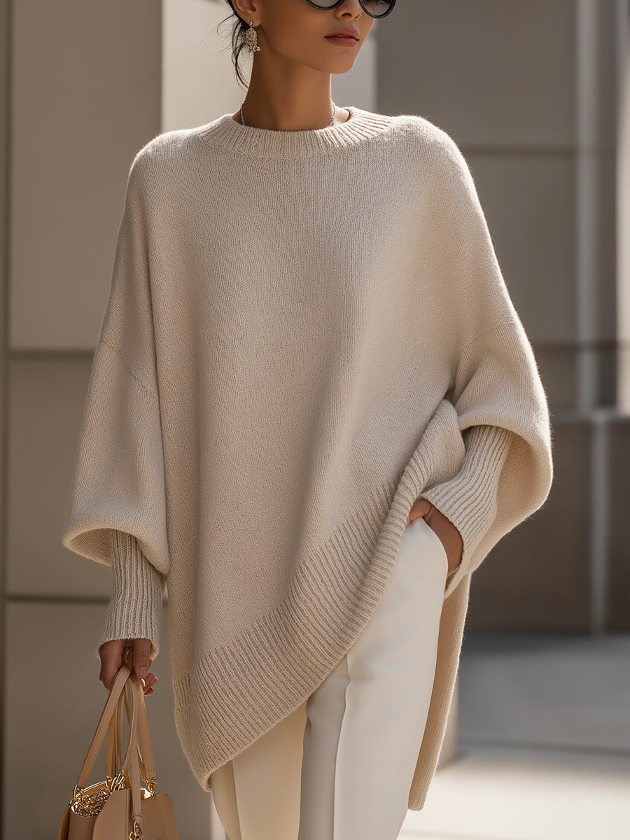 Sweater with Asymmetrical Hem