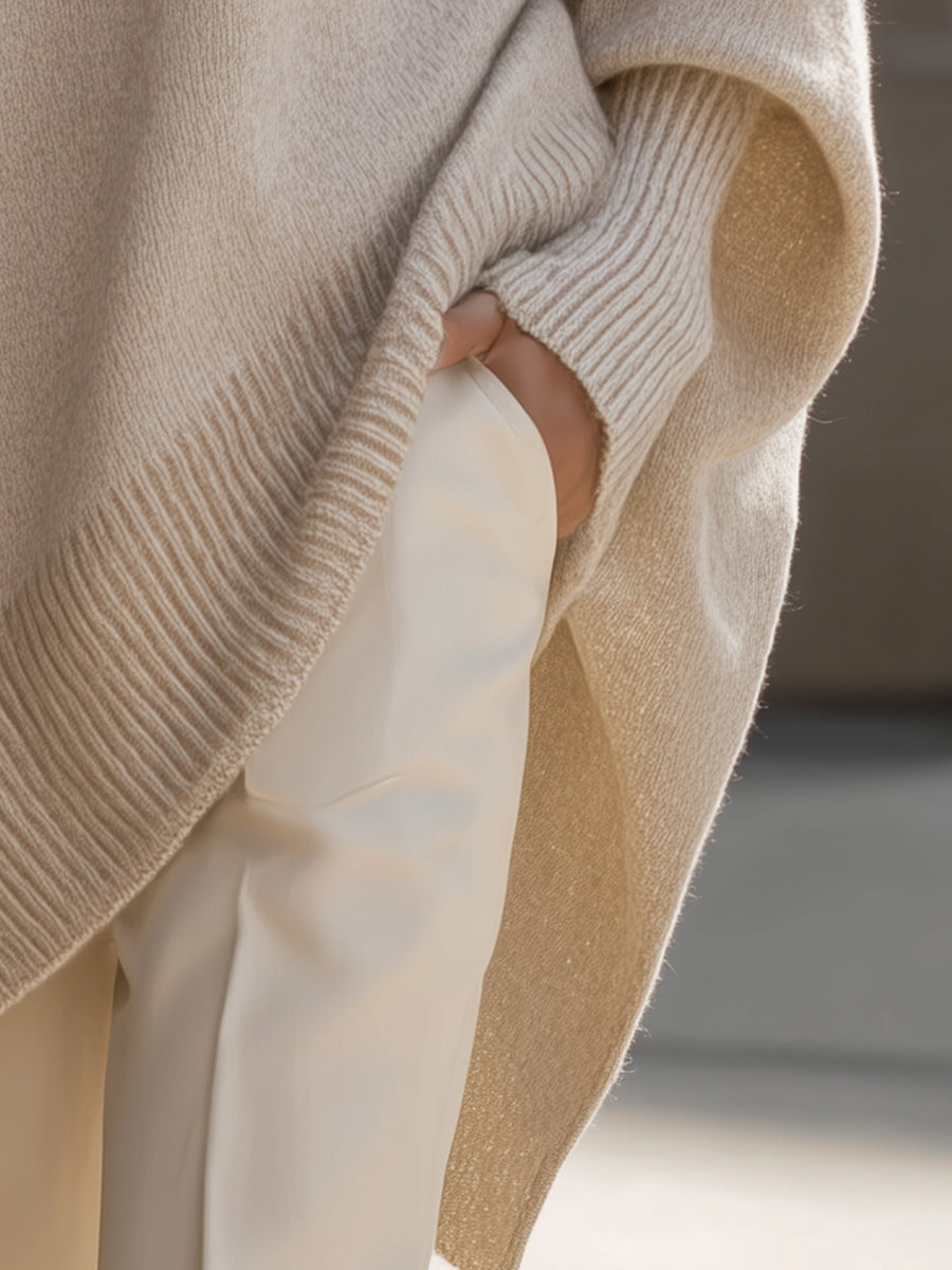 Sweater with Asymmetrical Hem