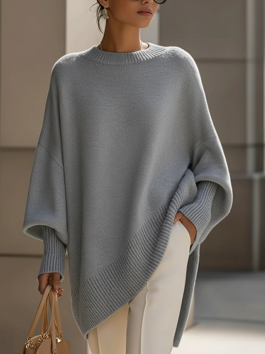 Sweater with Asymmetrical Hem
