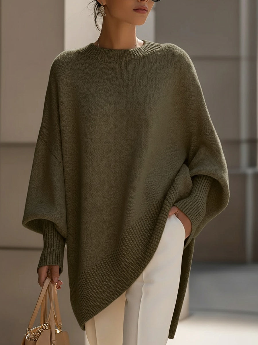 Sweater with Asymmetrical Hem
