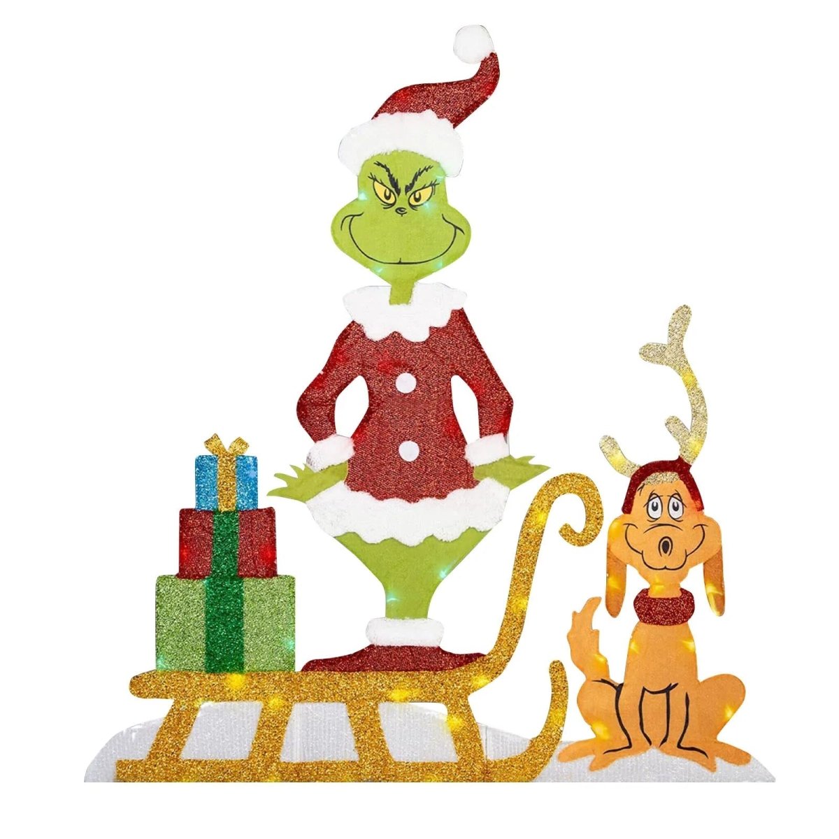 TWINKLON – Festive Grinch Garden Decoration with LED Lighting for Christmas Atmosphere Outdoors