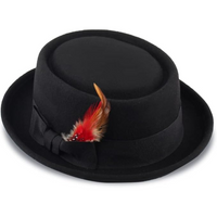 Unisex Wool Felt Pork Pie Fedora Hat