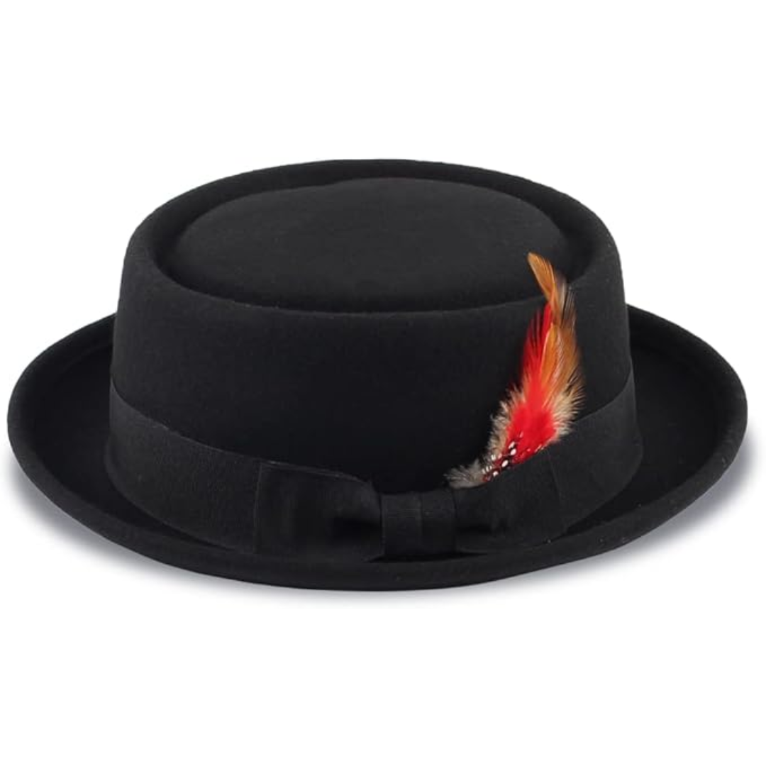 Unisex Wool Felt Pork Pie Fedora Hat