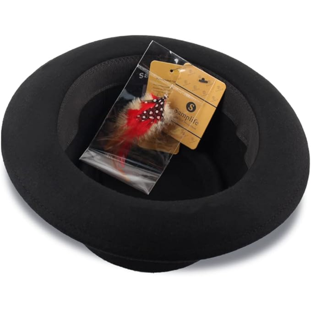 Unisex Wool Felt Pork Pie Fedora Hat
