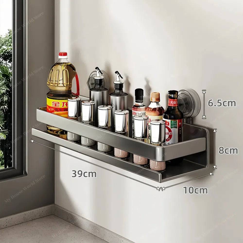 Vera Wall Mounted Suction Cup Spice Rack For Kitchen