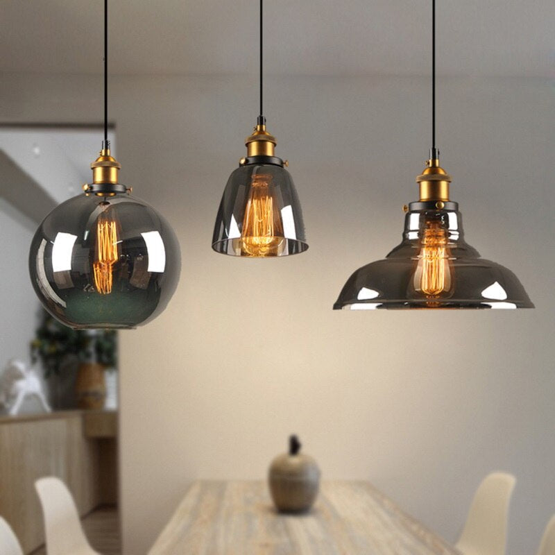 Vintage-Style Antique Glass Pendant Light