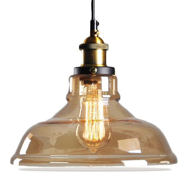 Vintage-Style Antique Glass Pendant Light