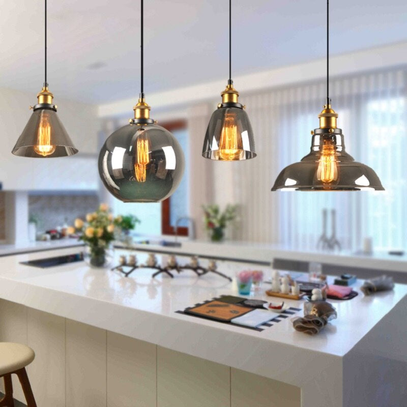 Vintage-Style Antique Glass Pendant Light