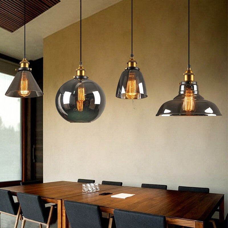 Vintage-Style Antique Glass Pendant Light
