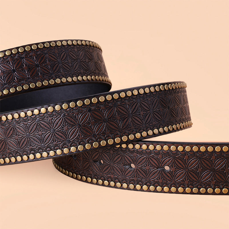 Vintage Western Belt with Animal Motif Buckle