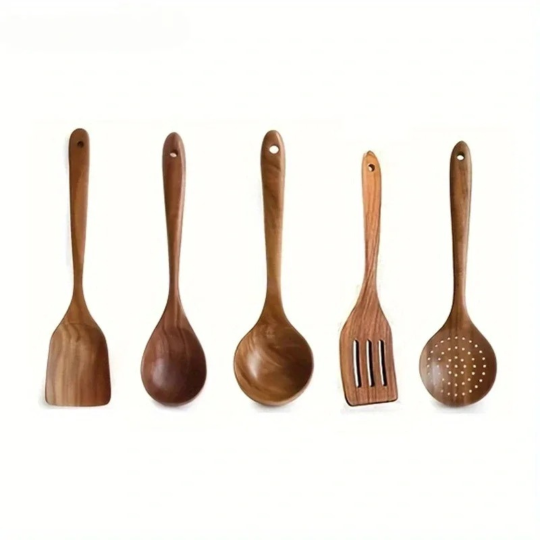 Walnut Kitchen Utensil Set (5 Pieces)