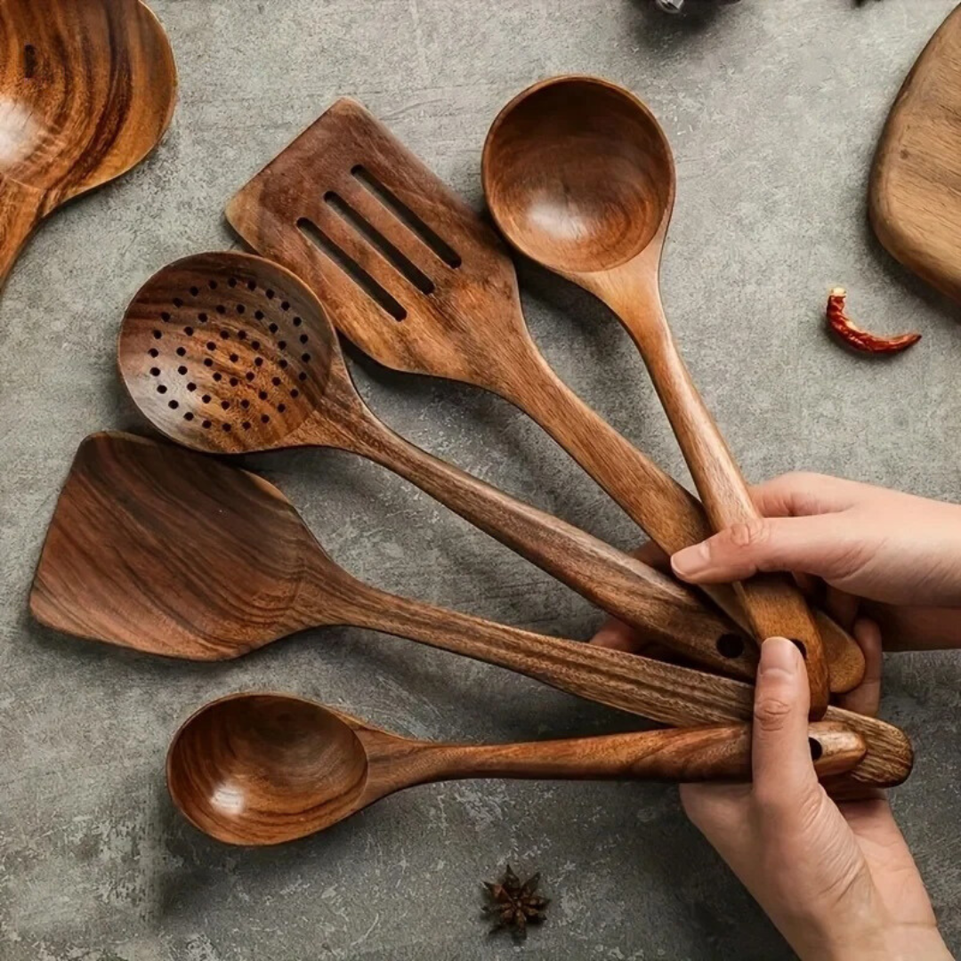 Walnut Kitchen Utensil Set (5 Pieces)
