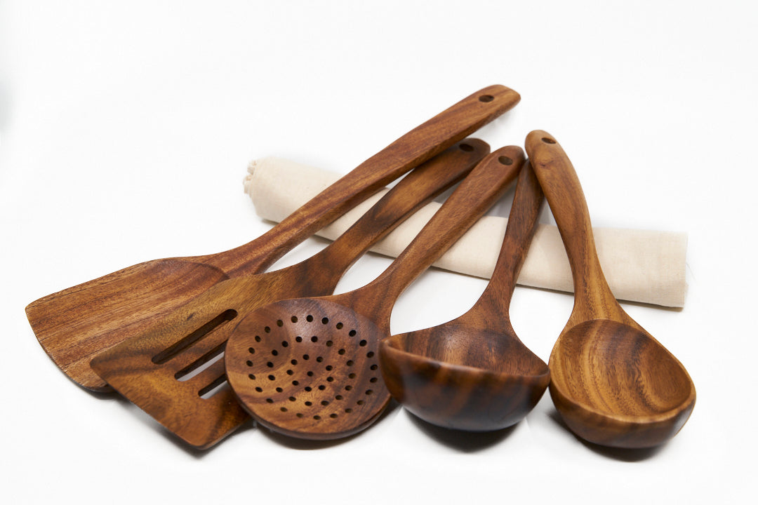 Walnut Kitchen Utensil Set (5 Pieces)