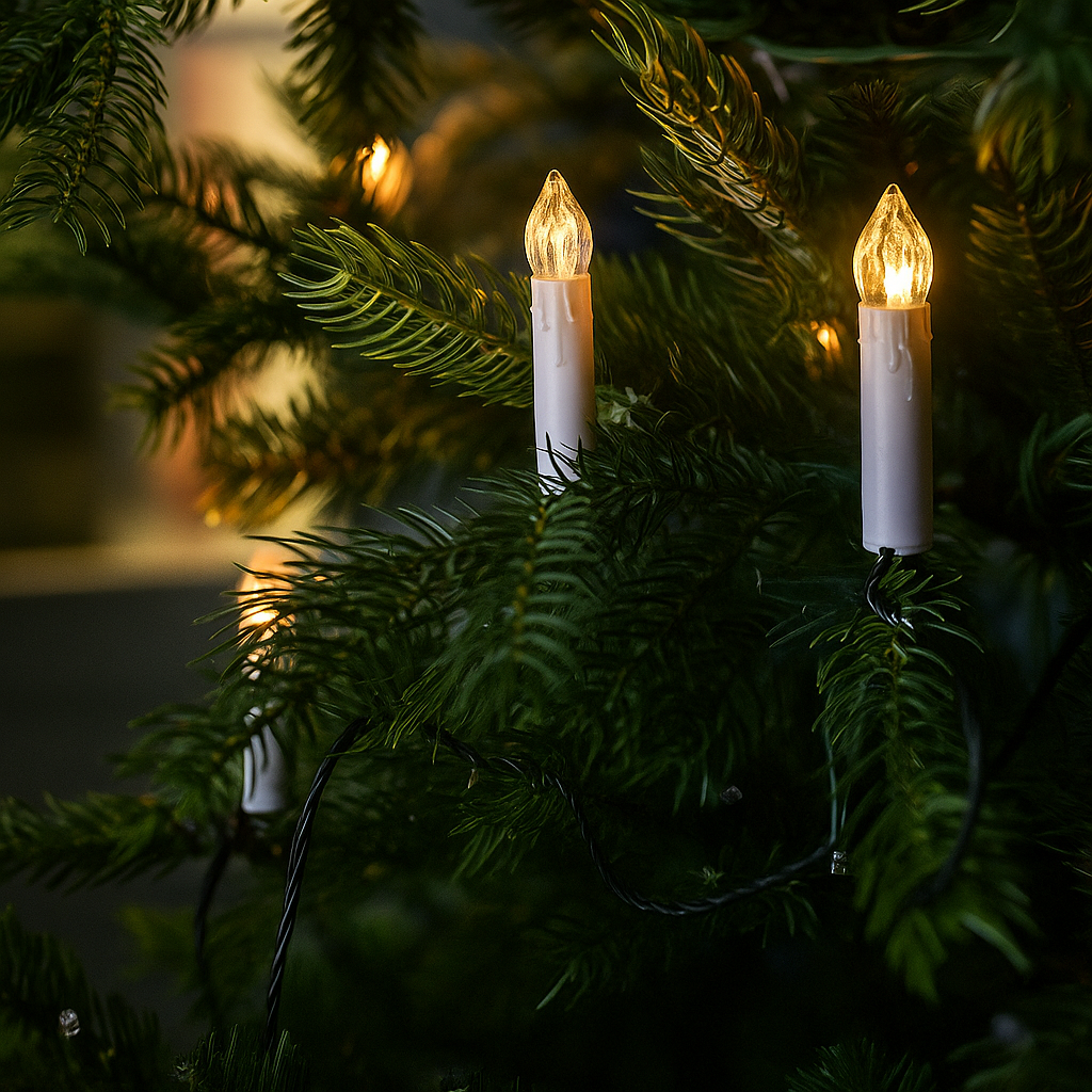 Warm White LED Candle Lights – Classic Christmas Tree Decorations