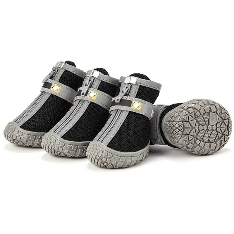 Waterproof and Breathable Dog Paw Boots with Non-Slip Sole for Outdoor Use - Pack of 4