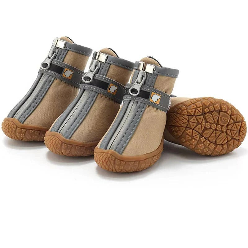 Waterproof and Breathable Dog Paw Boots with Non-Slip Sole for Outdoor Use - Pack of 4
