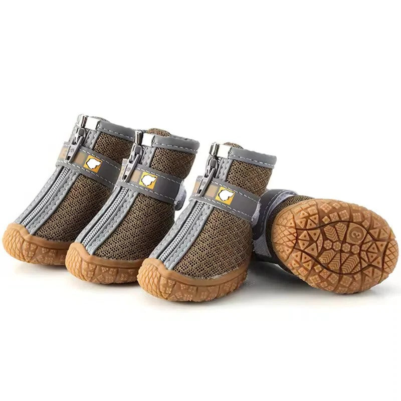 Waterproof and Breathable Dog Paw Boots with Non-Slip Sole for Outdoor Use - Pack of 4