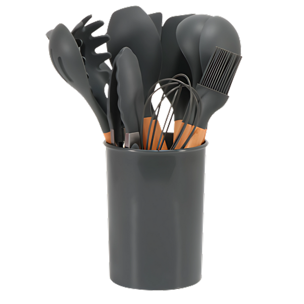 Wearclo | 12 Piece Kitchen Utensil Set with Bamboo Handles