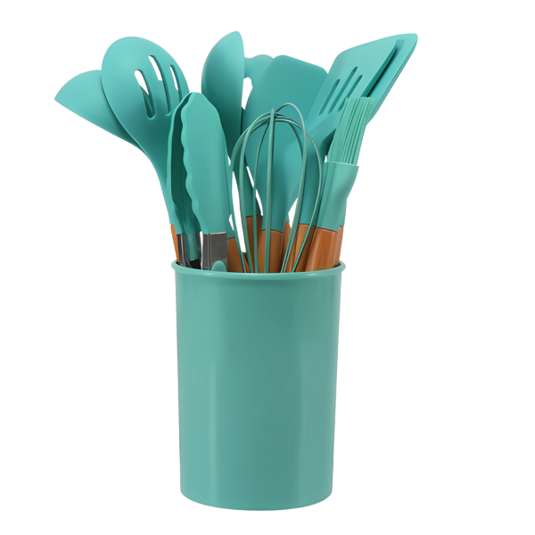 Wearclo | 12 Piece Kitchen Utensil Set with Bamboo Handles