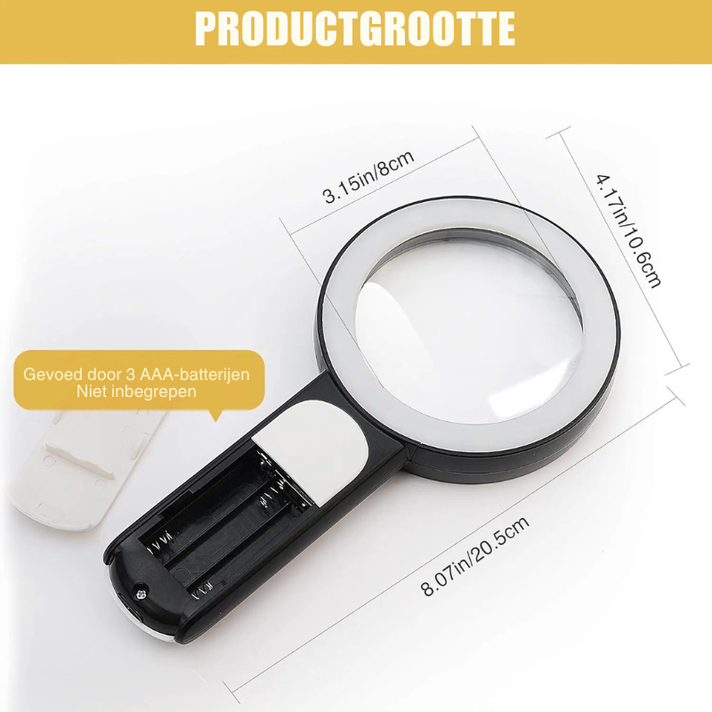 Wearclo | 30x Magnifying Glass with LED Lighting Handheld