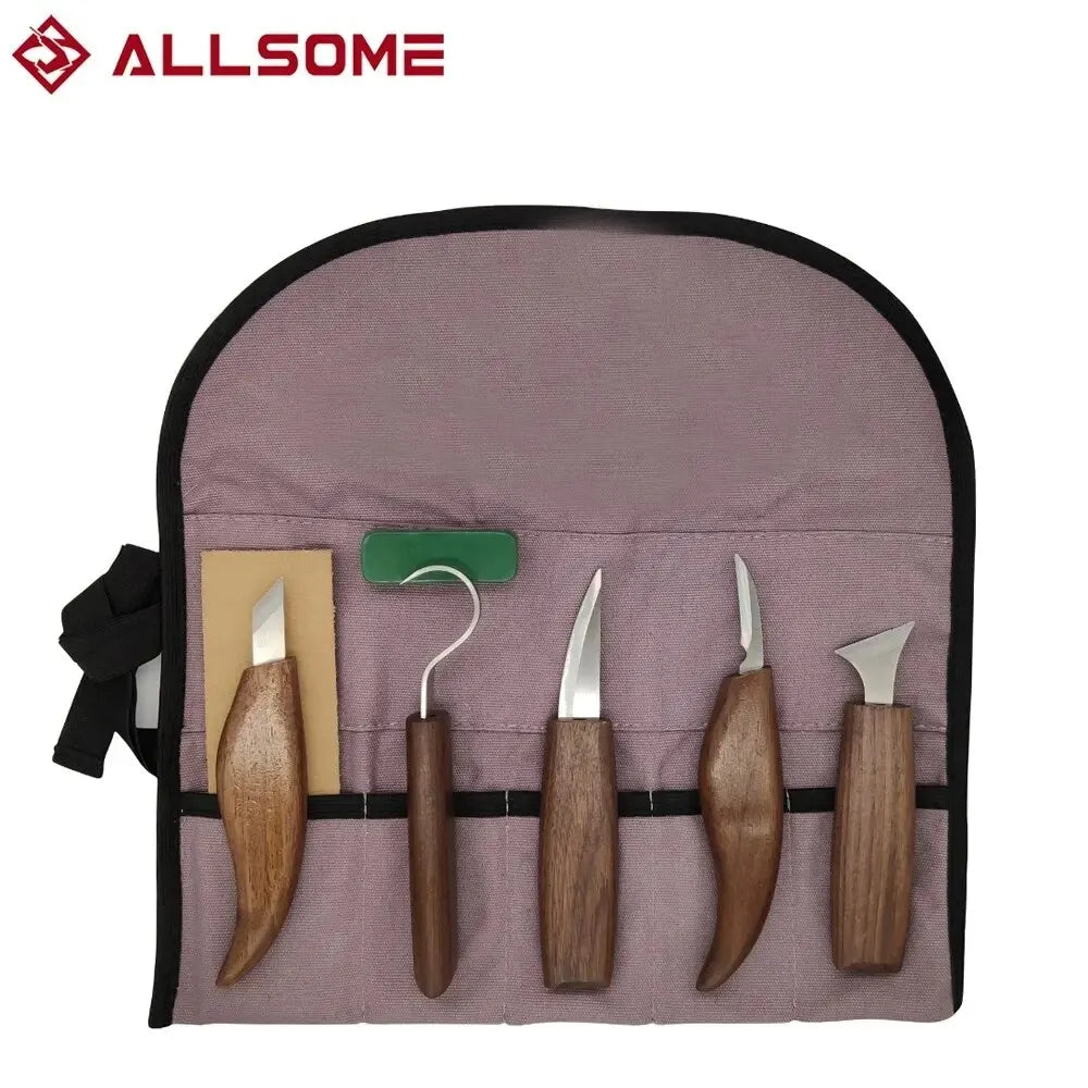 Wearclo | 8-Piece Wood Carving Set: Hand Carving Knife Set with Needle Files - Wood Spoon Carving Set for Beginners