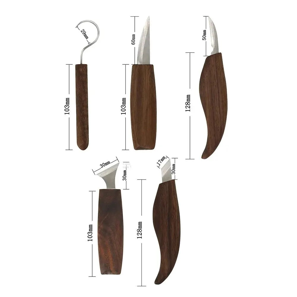 Wearclo | 8-Piece Wood Carving Set: Hand Carving Knife Set with Needle Files - Wood Spoon Carving Set for Beginners