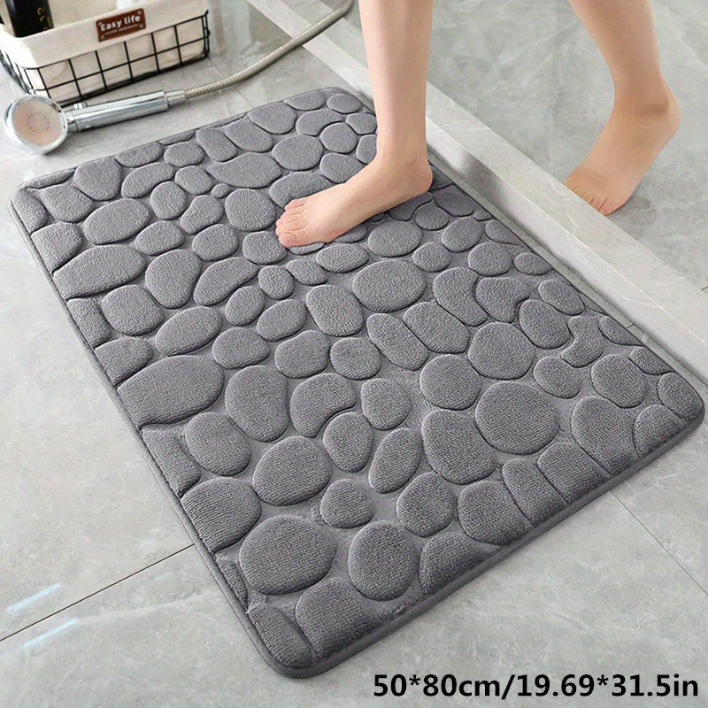 Wearclo | Absorbent Bath Mat with Pebble Design, Non-Slip